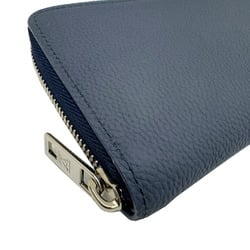 LOUIS VUITTON Leather LV Aerogram Marine Zippy Wallet Vertical M81767 RFID Men's Long Vuitton