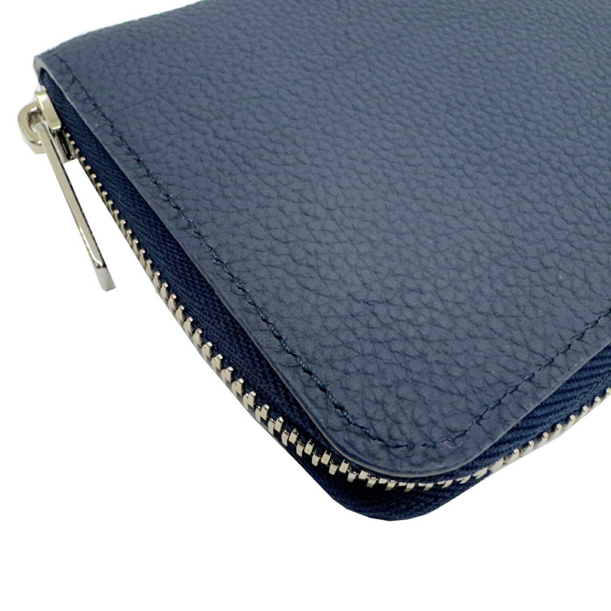 LOUIS VUITTON Leather LV Aerogram Marine Zippy Wallet Vertical M81767 RFID Men's Long Vuitton