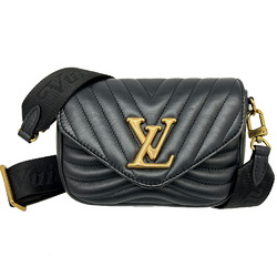 LOUIS VUITTON Louis Vuitton Multi Pochette Leather Black M56461 Shoulder Bag for Women and Men with PFID Chip