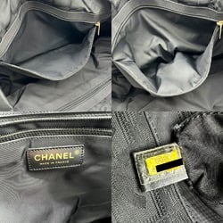 CHANEL New Travel Line Tote MM Nylon Canvas Leather Black 9th Series Women's Bag Shoulder Men's