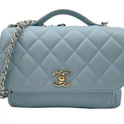 CHANEL Chanel Matelasse Affinity Handbag Caviar Skin Blue Champagne A93749 Chain Shoulder Women's