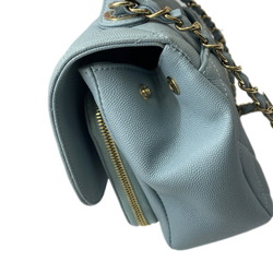 CHANEL Chanel Matelasse Affinity Handbag Caviar Skin Blue Champagne A93749 Chain Shoulder Women's