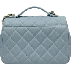 CHANEL Chanel Matelasse Affinity Handbag Caviar Skin Blue Champagne A93749 Chain Shoulder Women's