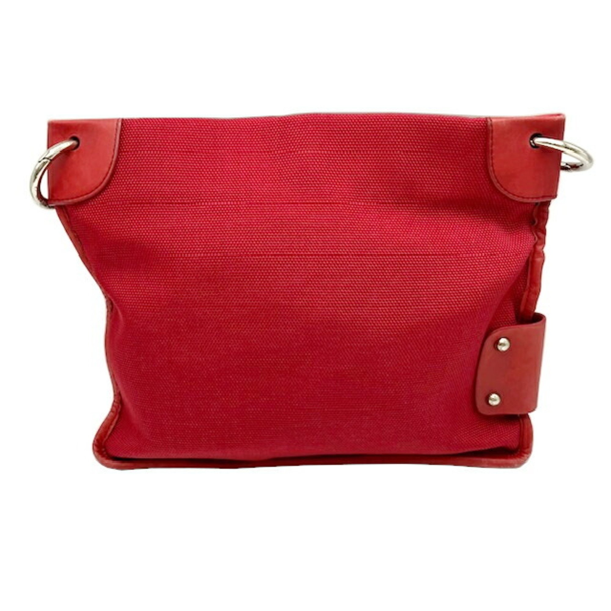 BALLY Shoulder bag Nylon canvas x leather Red Men's Women's