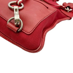 BALLY Shoulder bag Nylon canvas x leather Red Men's Women's