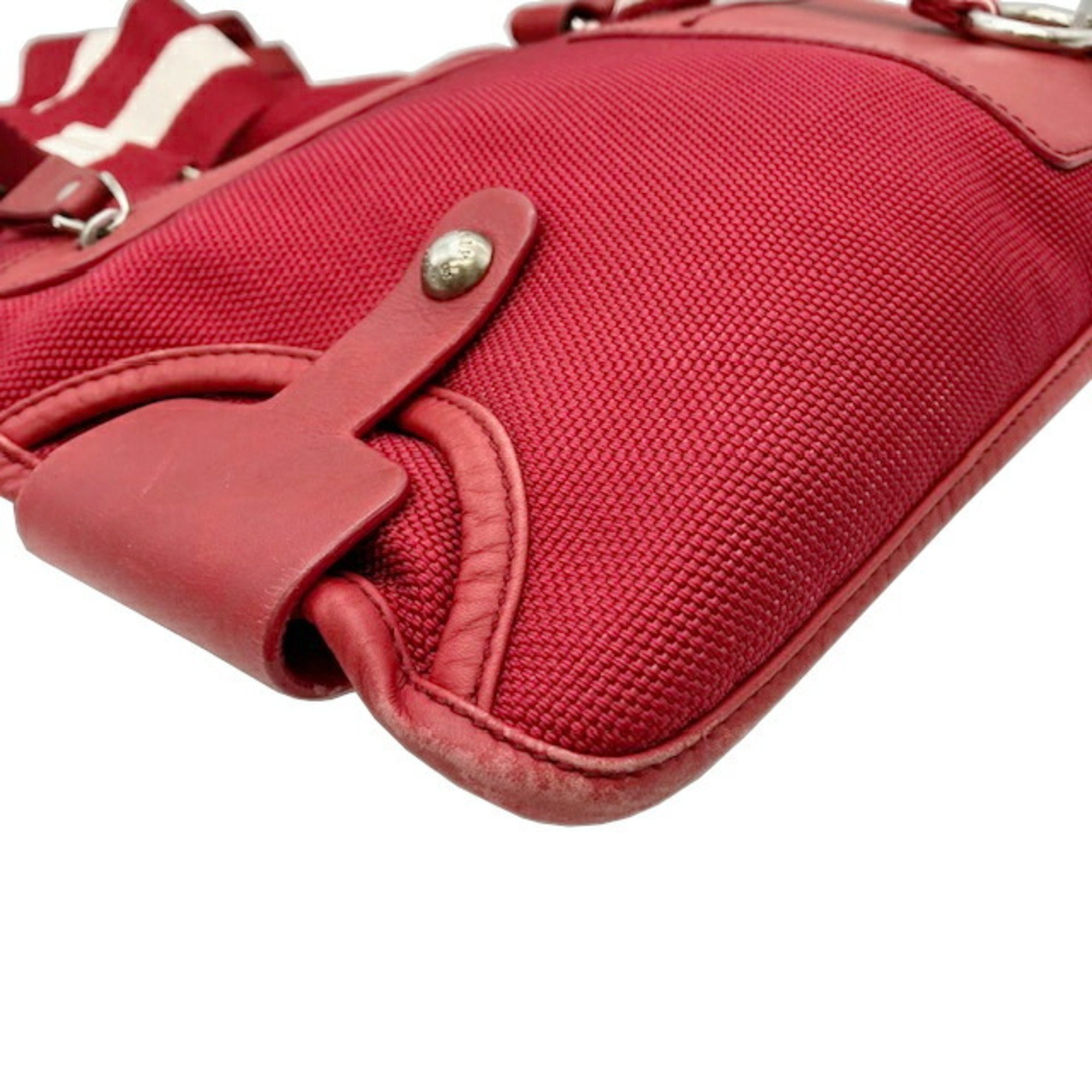 BALLY Shoulder bag Nylon canvas x leather Red Men's Women's