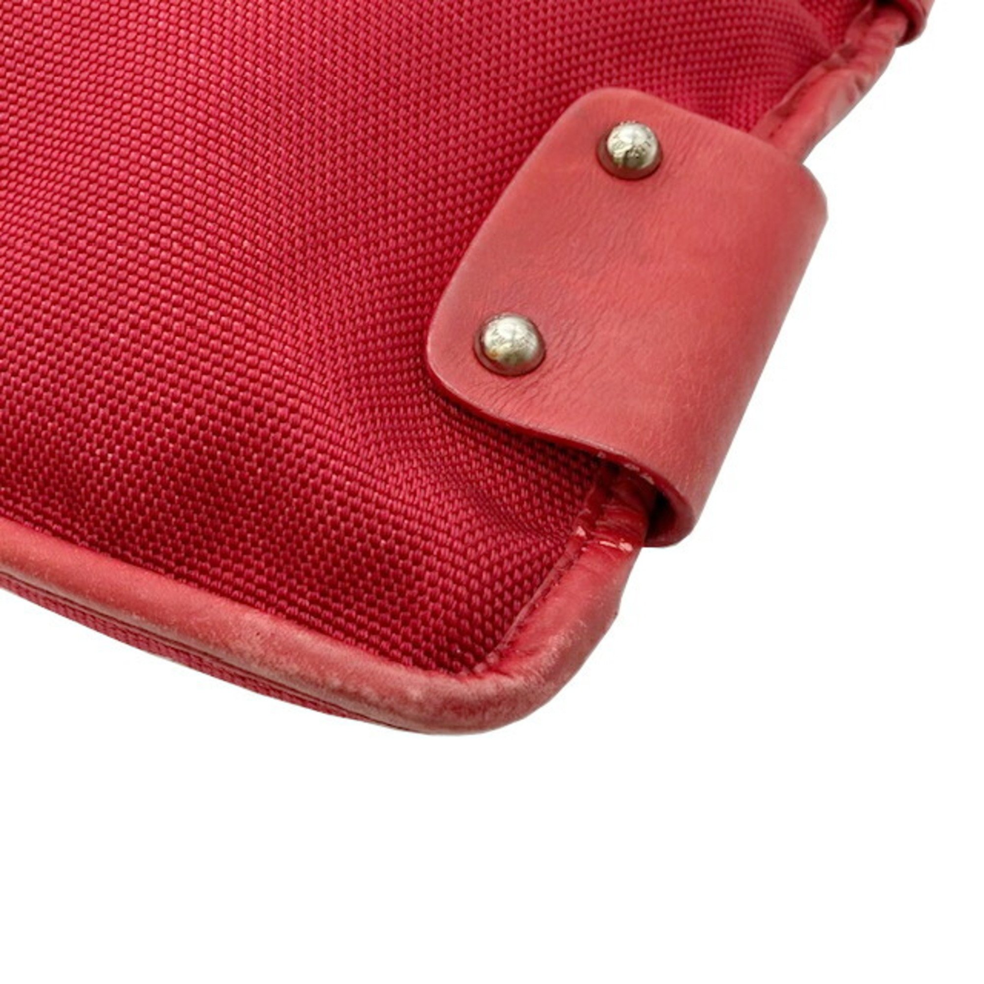 BALLY Shoulder bag Nylon canvas x leather Red Men's Women's