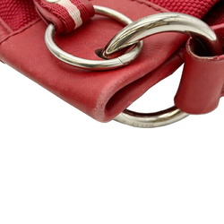 BALLY Shoulder bag Nylon canvas x leather Red Men's Women's