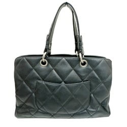 CHANEL Handbag Caviar Skin Black Coco Mark Wild Stitch 1