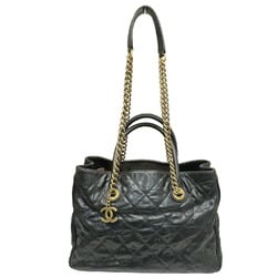 CHANEL Chanel Chain Shoulder Bag Handbag Tote Caviar Skin Black 16th Series Coco Mark