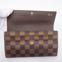 Louis Vuitton Long Wallet Damier Portefeuille Sarah N61734 Ebene Ladies