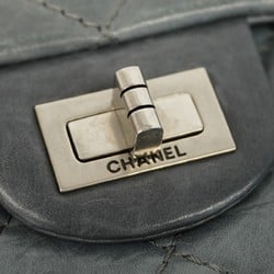 Chanel Shoulder Bag 2.55 Matelasse Leather Grey Women's