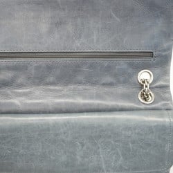 Chanel Shoulder Bag 2.55 Matelasse Leather Grey Women's