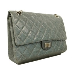 Chanel Shoulder Bag 2.55 Matelasse Leather Grey Women's