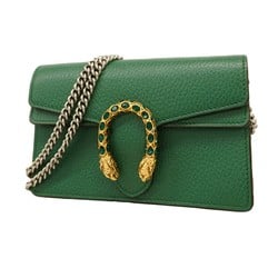 Gucci Shoulder Bag Dionysus 476432 Leather Green Women's