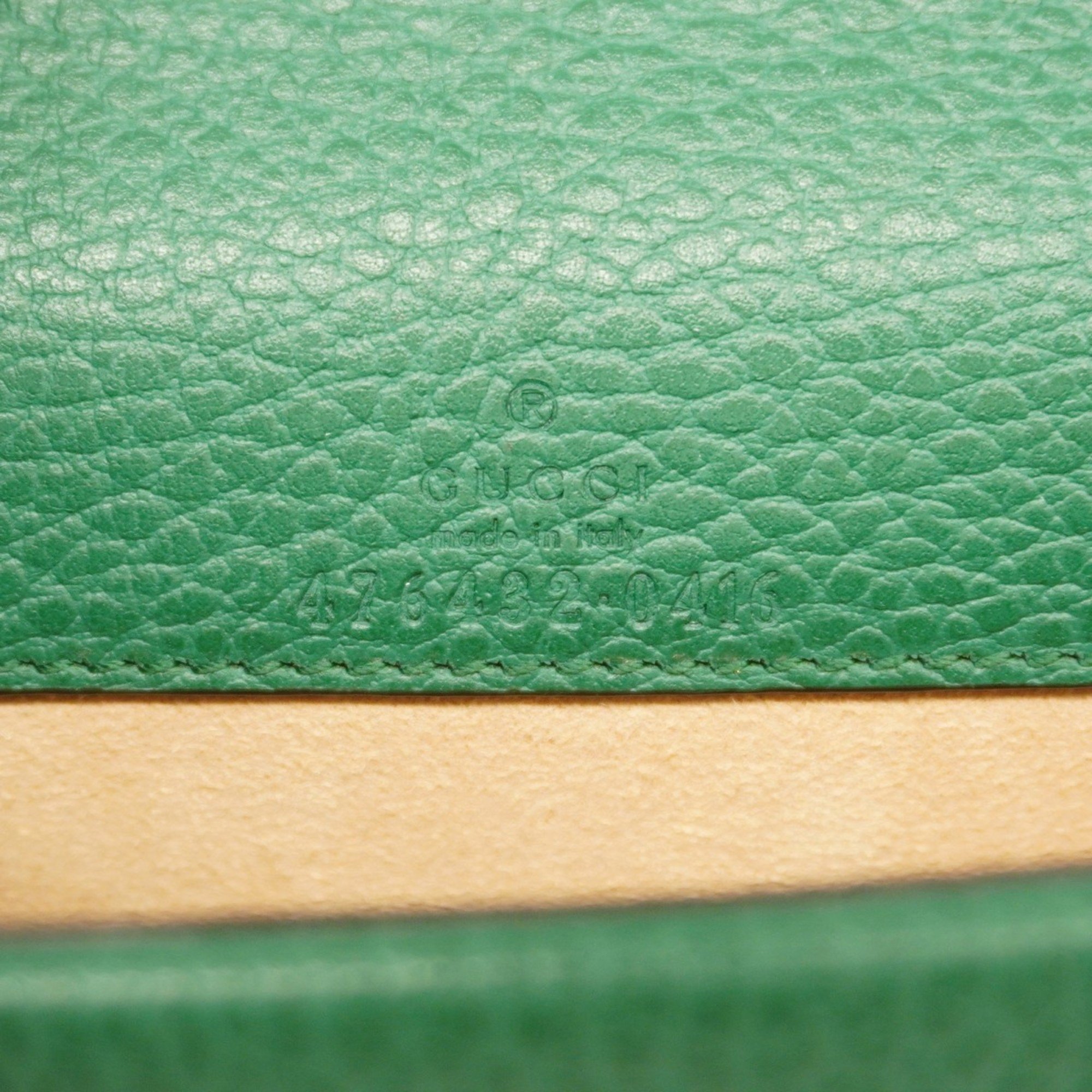 Gucci Shoulder Bag Dionysus 476432 Leather Green Women's