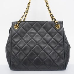 Chanel Shoulder Bag Matelasse Lambskin Black Women's