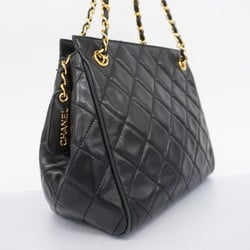 Chanel Shoulder Bag Matelasse Lambskin Black Women's