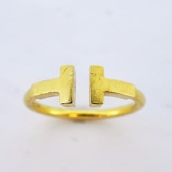 Tiffany Ring T Wire K18YG Yellow Gold Size 9.5 Ladies