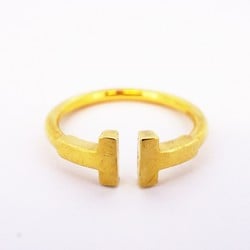 Tiffany Ring T Wire K18YG Yellow Gold Size 9.5 Ladies