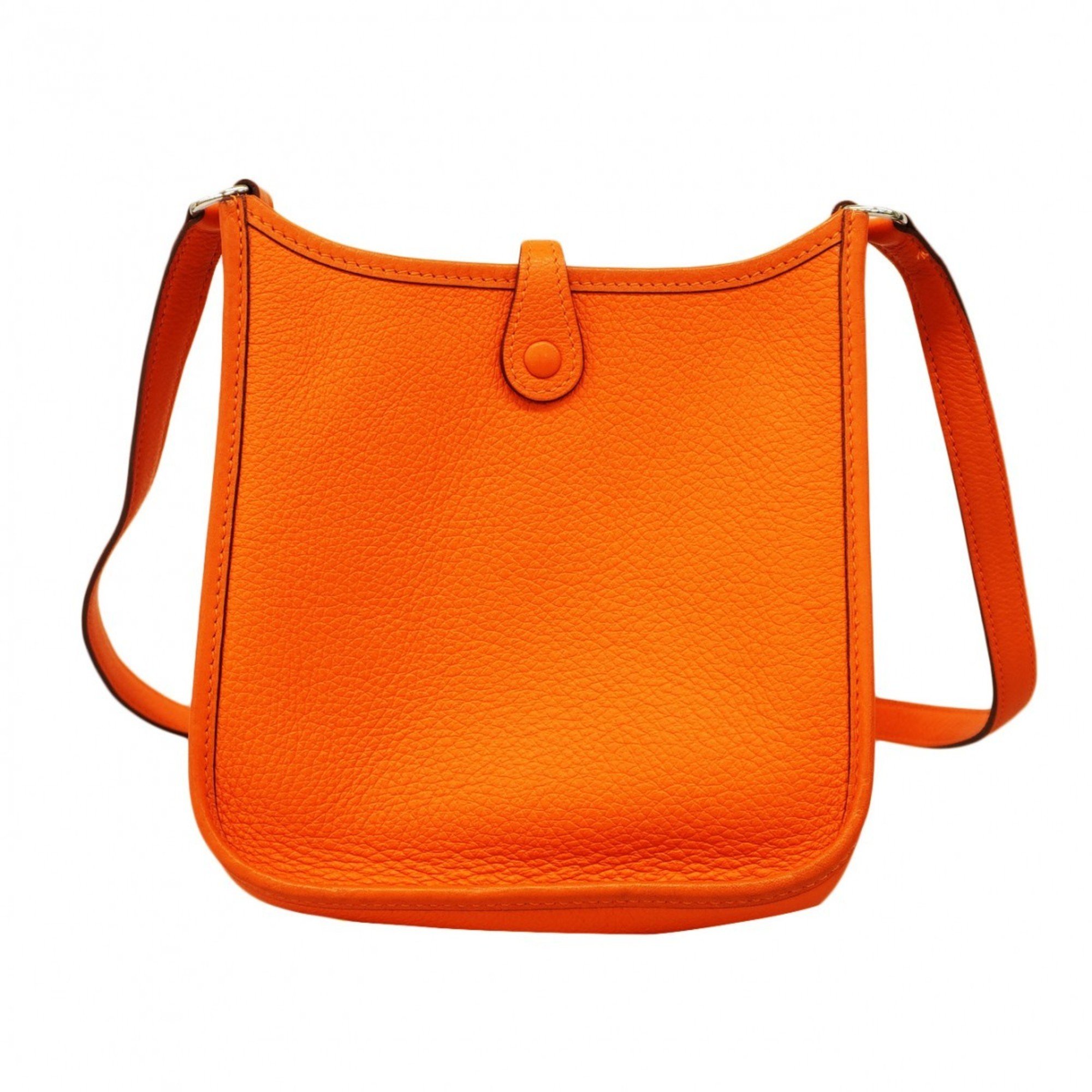 Hermes Shoulder Bag Evelyn TPM Taurillon Clemence Orange G Stamp Ladies