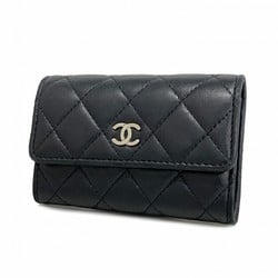 Chanel Wallet/Coin Case Matelasse Lambskin Black Women's