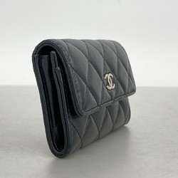 Chanel Wallet/Coin Case Matelasse Lambskin Black Women's