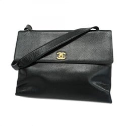 Chanel Shoulder Bag Caviar Skin Black Women's