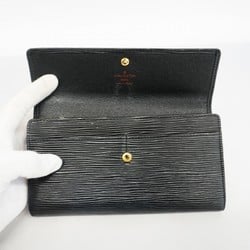 Louis Vuitton Long Wallet Epi Pochette Porto Monnaie Credit M63572 Noir Ladies