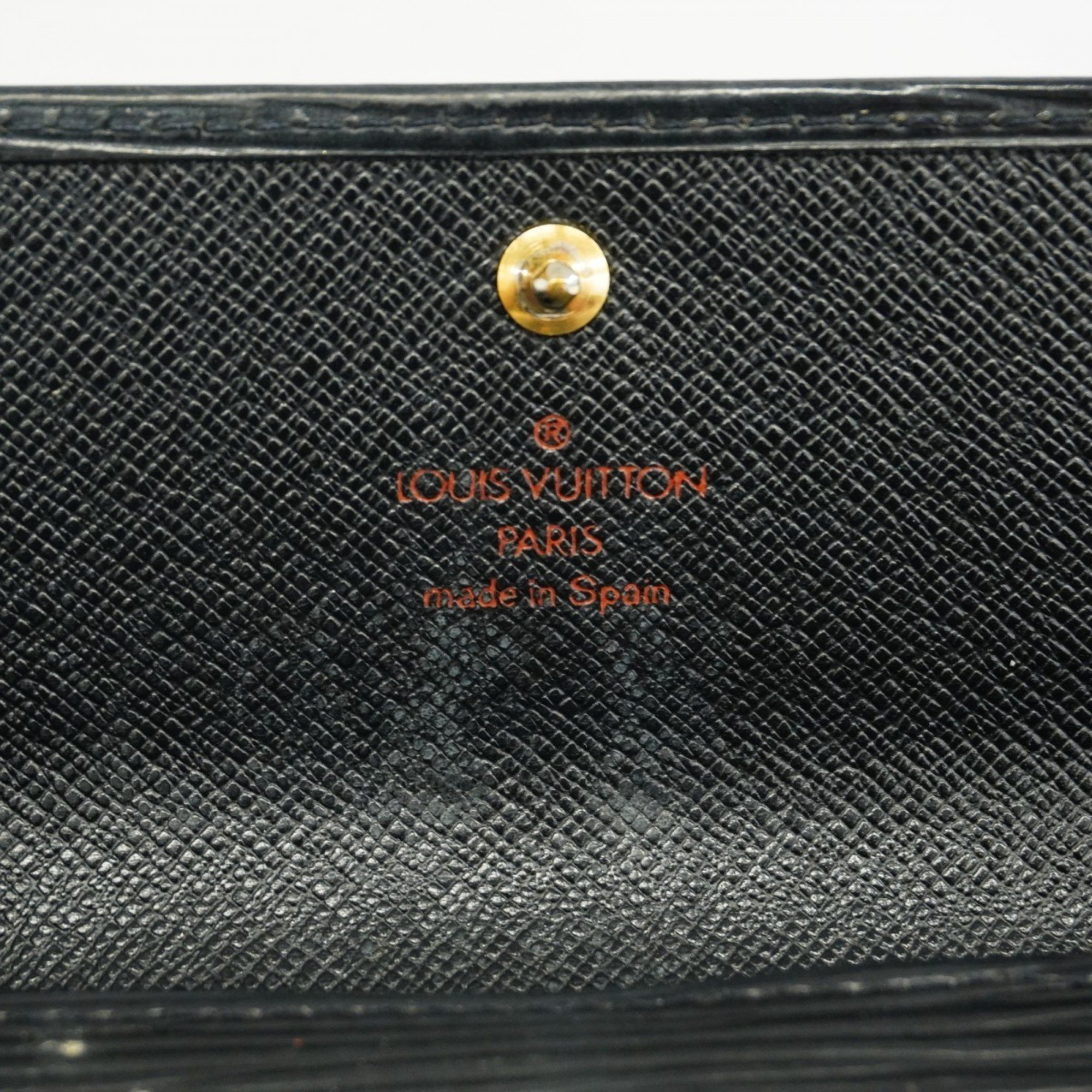 Louis Vuitton Long Wallet Epi Pochette Porto Monnaie Credit M63572 Noir Ladies