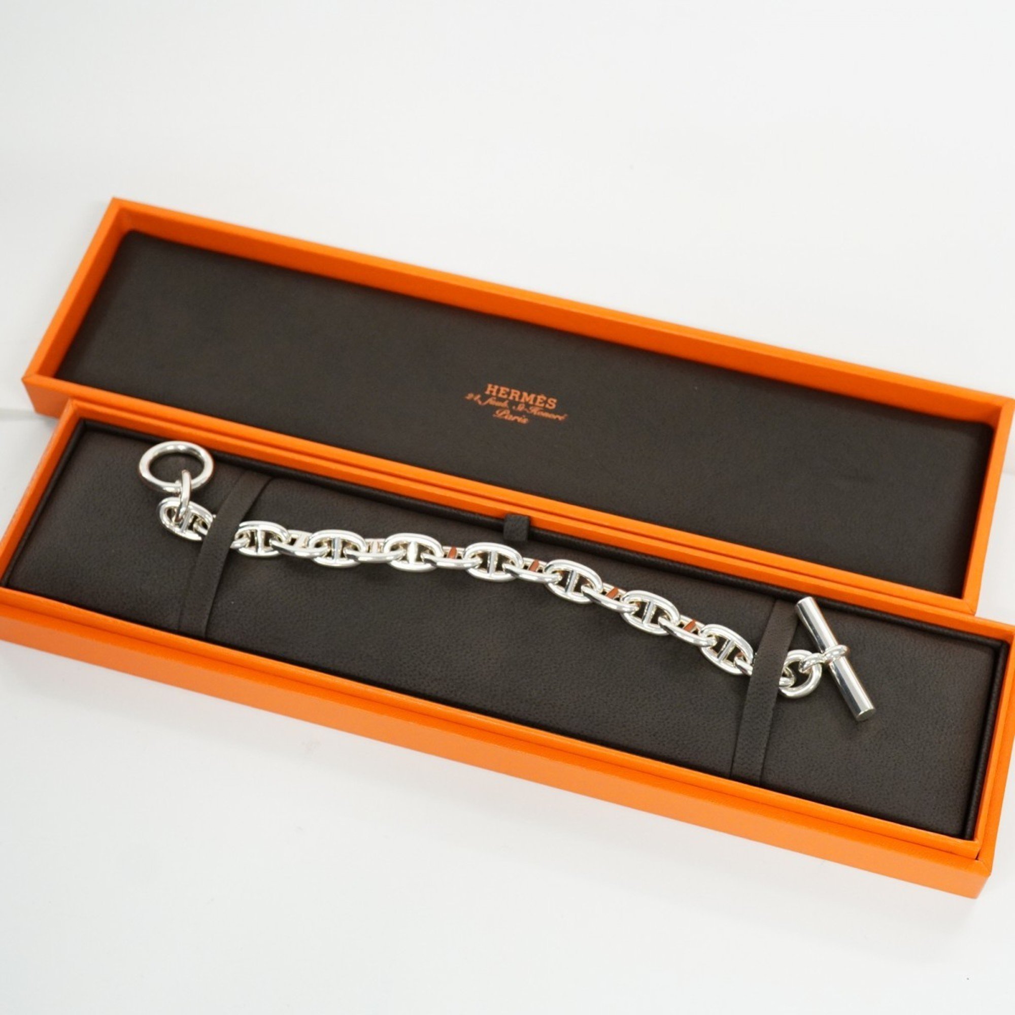 Hermes Bracelet Chaine d'Ancre Silver 925 for Men and Women