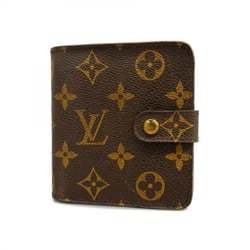 Louis Vuitton Wallet Monogram Compact Zip M61667 Brown Women's