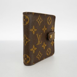 Louis Vuitton Wallet Monogram Compact Zip M61667 Brown Women's