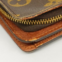 Louis Vuitton Wallet Monogram Compact Zip M61667 Brown Women's