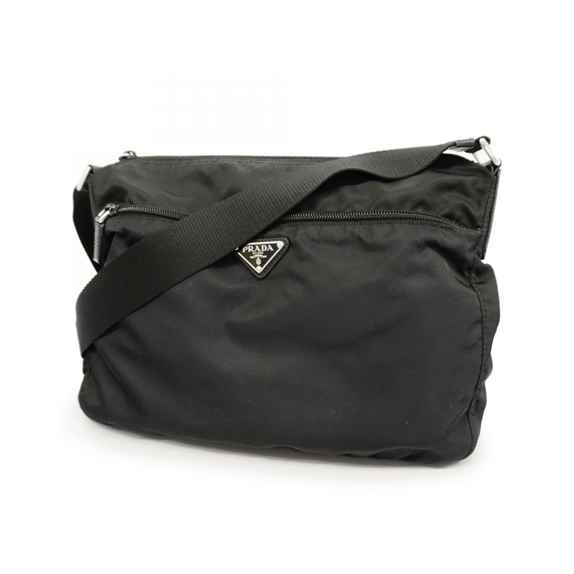 Prada Shoulder Bag Nylon Black Men Women