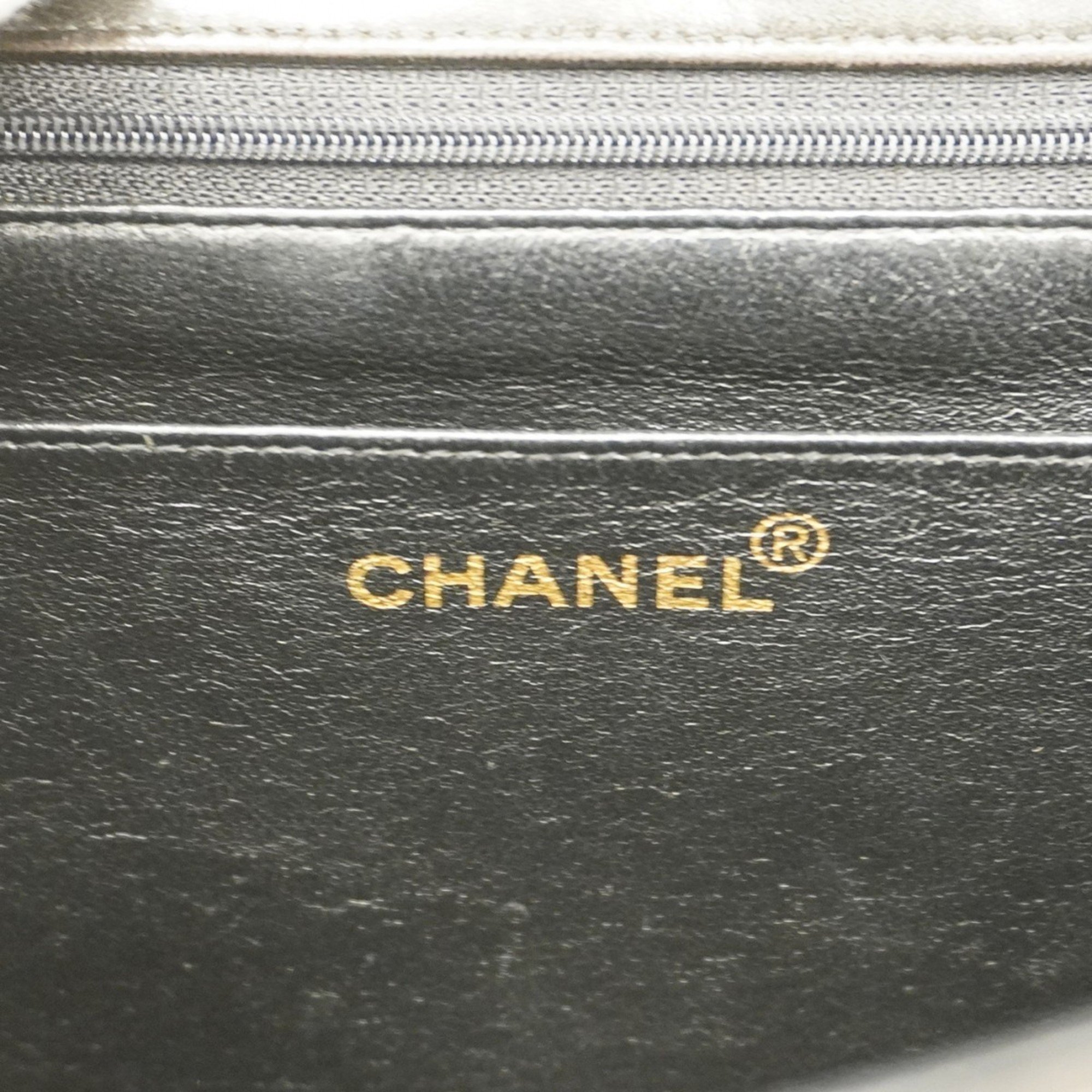 Chanel Shoulder Bag Matelasse Lambskin Black Women's