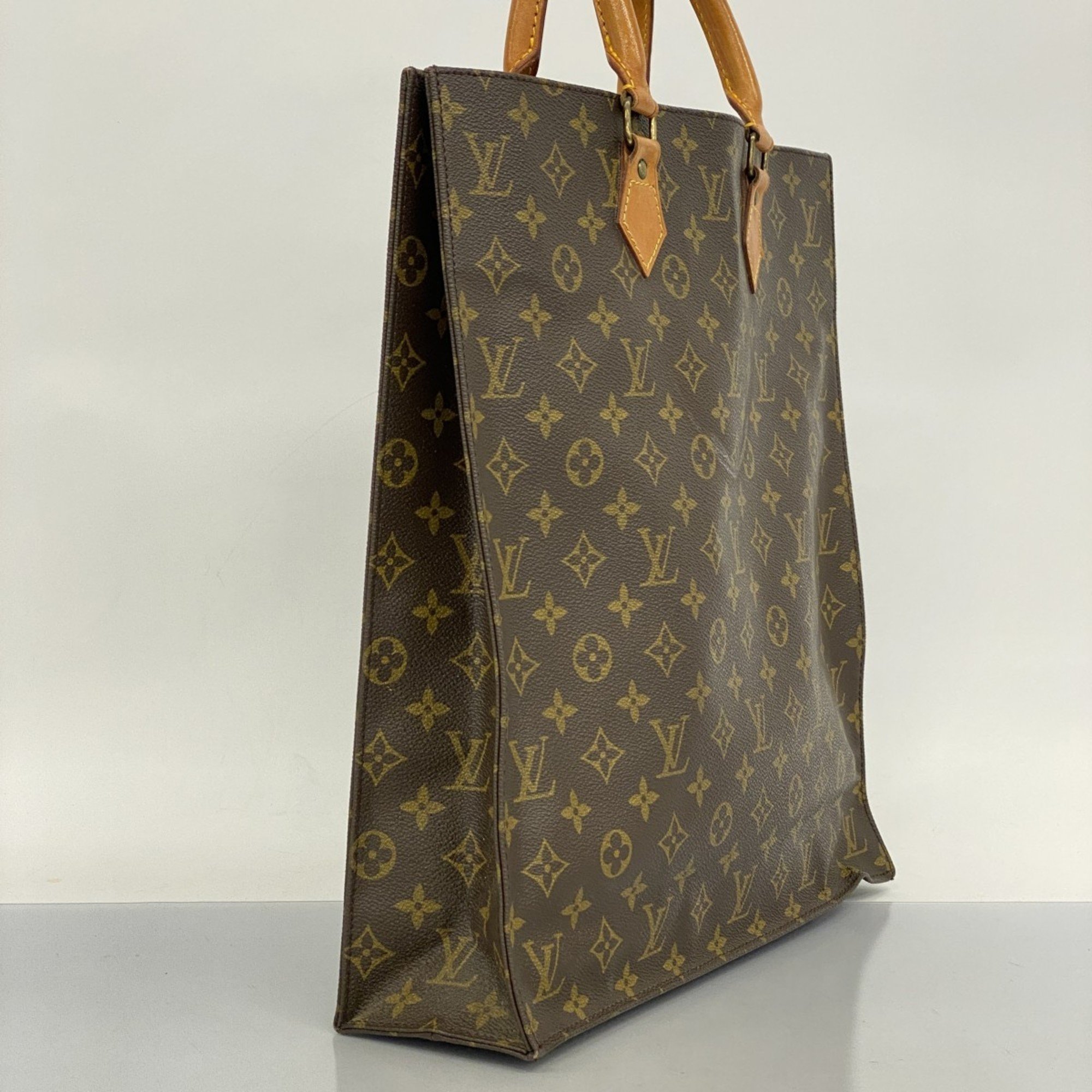 Louis Vuitton Tote Bag Monogram Sac Plat M51140 Brown Women's