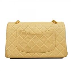 Chanel Shoulder Bag Matelasse Lambskin Beige Women's