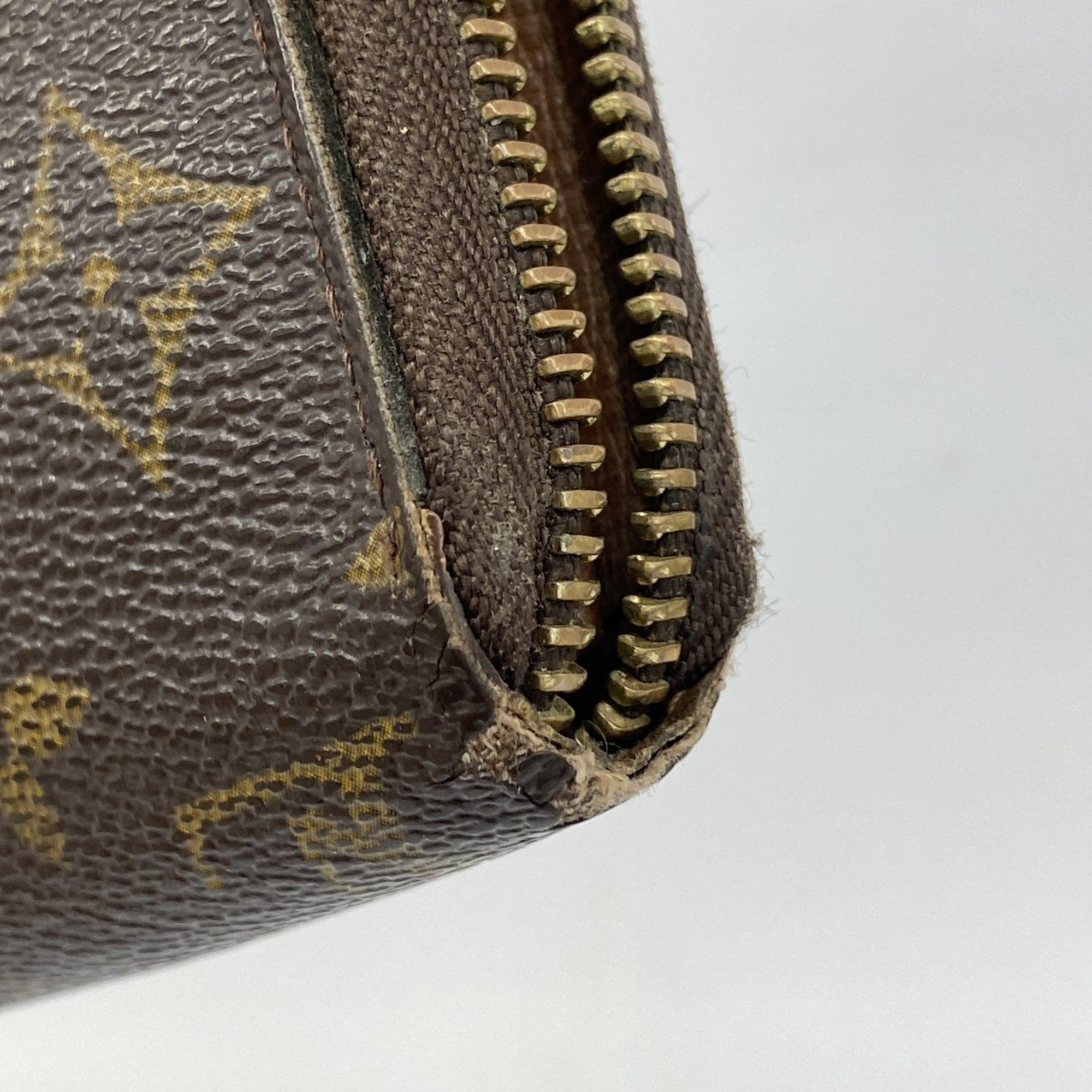 Louis Vuitton Long Wallet Monogram Zippy M60017 Brown Men's Women's