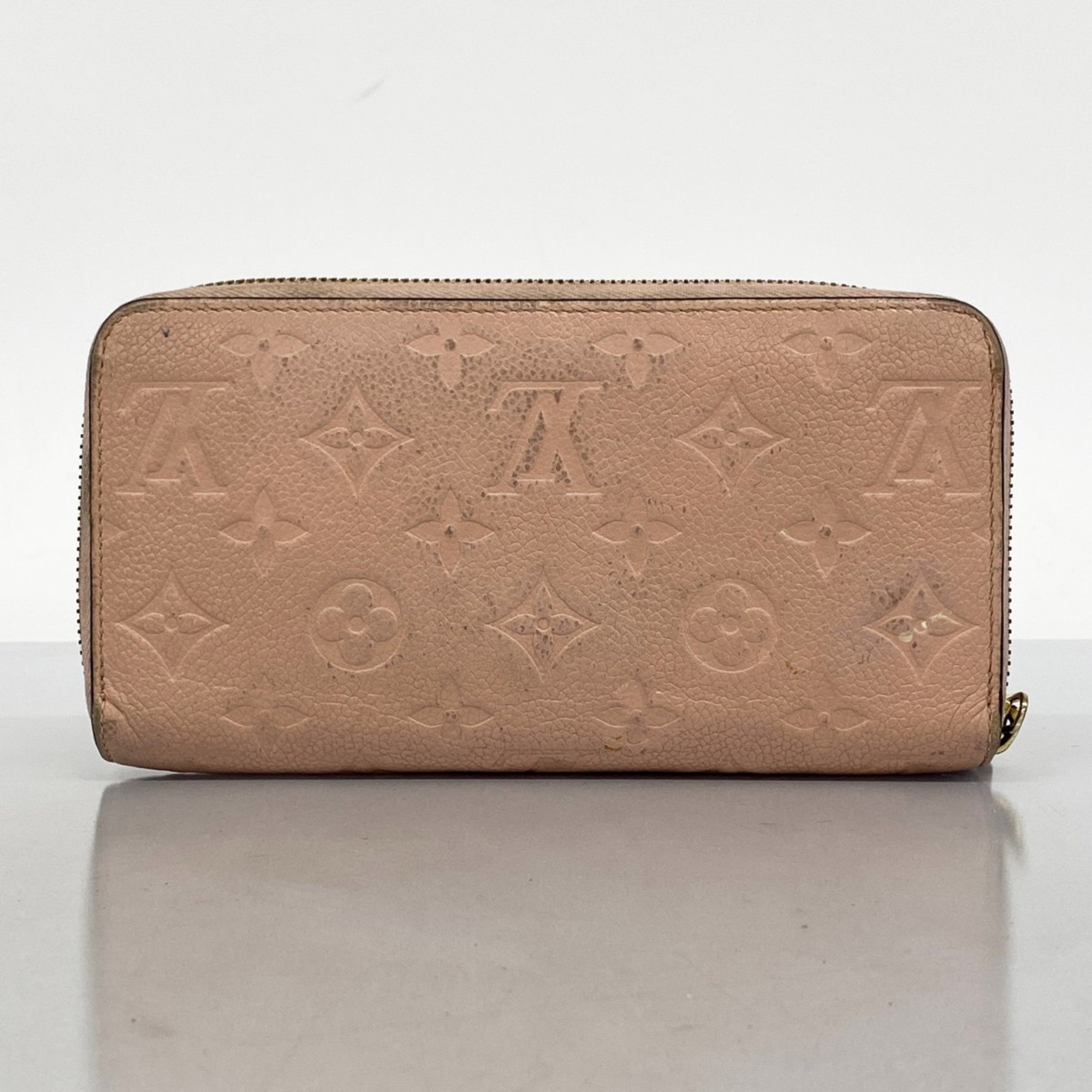 Louis Vuitton Long Wallet Monogram Empreinte Zippy M64090 Rose Poodle Ladies