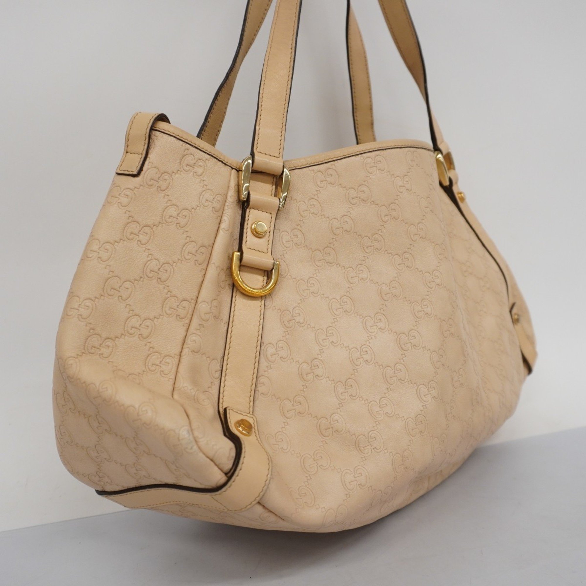 Gucci Tote Bag Guccissima Abby 130736 Leather Beige Women's