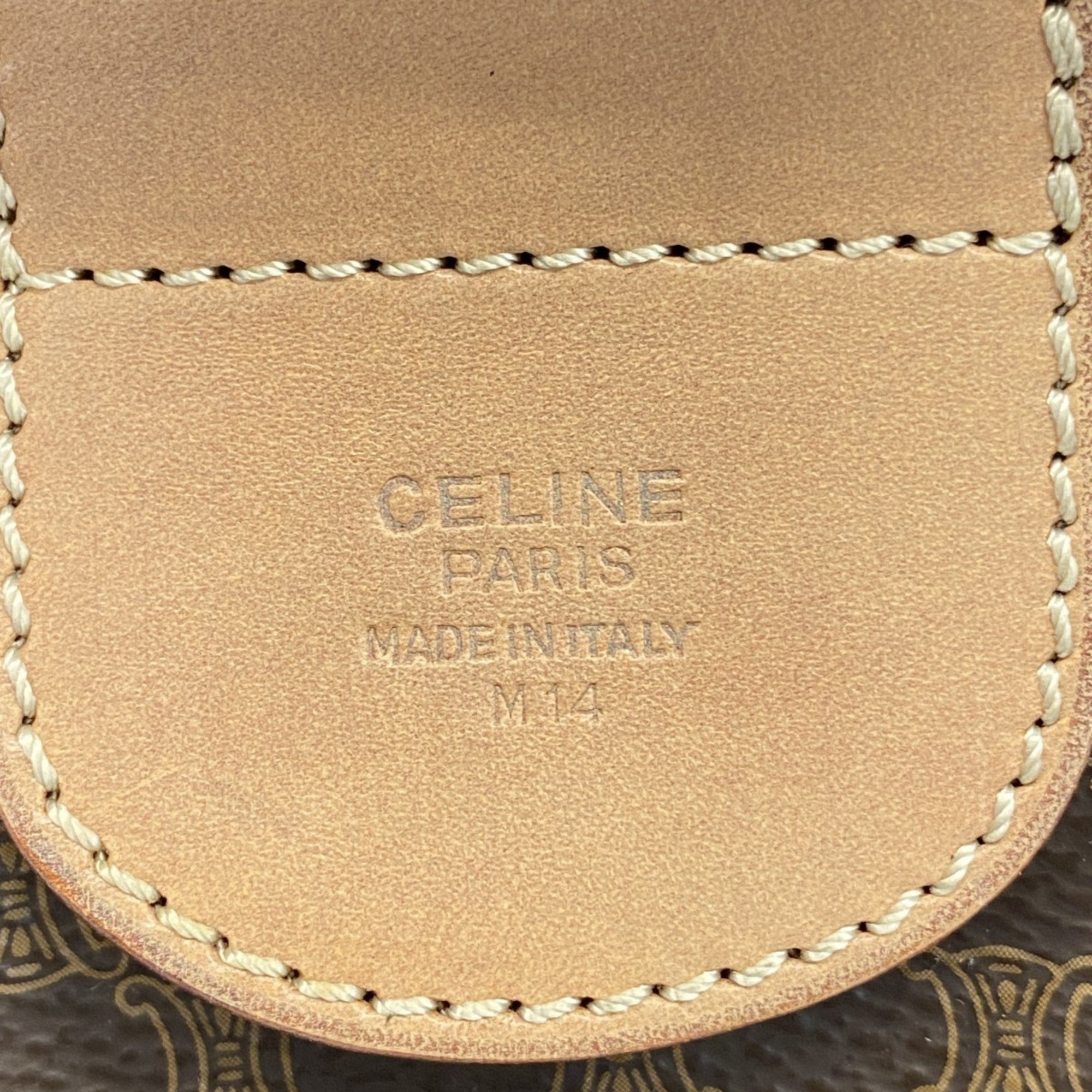 Celine Boston Bag Macadam Leather Brown Men's Women's