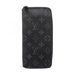 Louis Vuitton Long Wallet Monogram Eclipse Zippy Vertical M62295 Black Men's