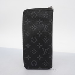 Louis Vuitton Long Wallet Monogram Eclipse Zippy Vertical M62295 Black Men's