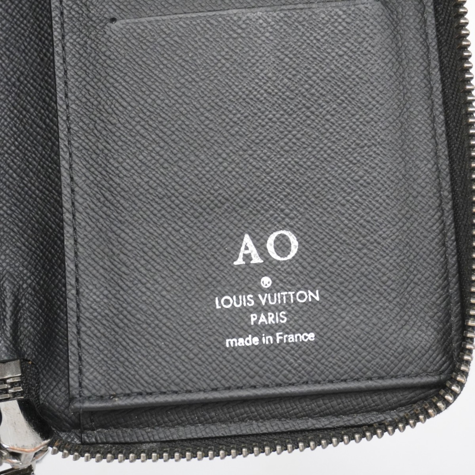 Louis Vuitton Long Wallet Monogram Eclipse Zippy Vertical M62295 Black Men's