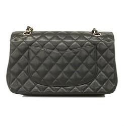 Chanel Shoulder Bag Matelasse Caviar Skin Black Women's