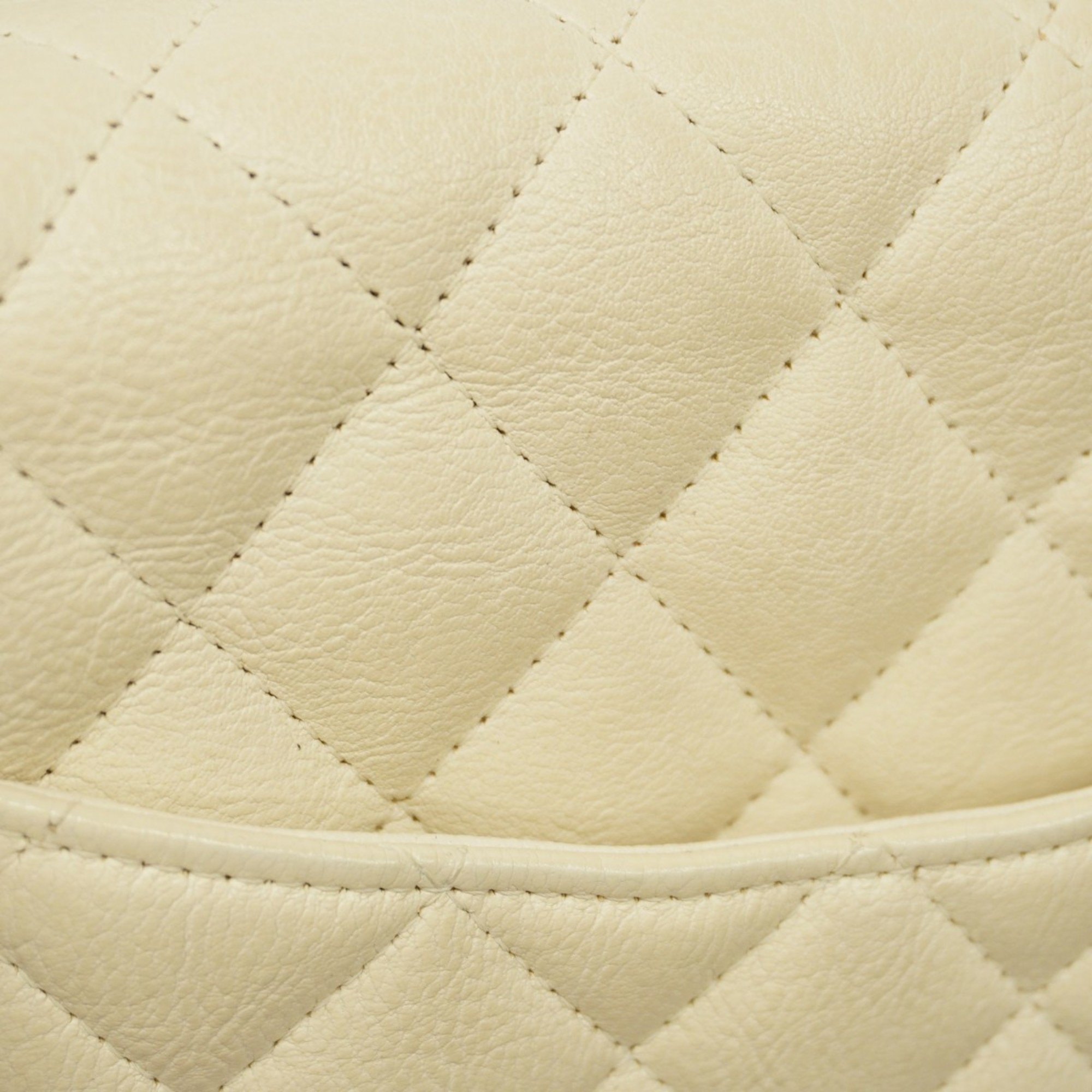 Chanel Shoulder Bag Matelasse Leather White Ladies