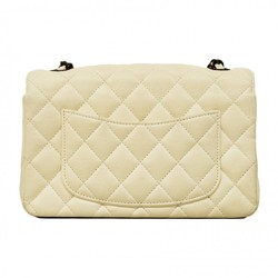 Chanel Shoulder Bag Matelasse Leather White Ladies