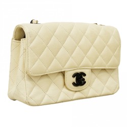 Chanel Shoulder Bag Matelasse Leather White Ladies