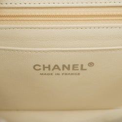 Chanel Shoulder Bag Matelasse Leather White Ladies